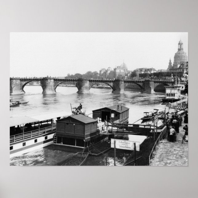 Póster Puente de Augusto, Dresde, c.1910 (Frente)