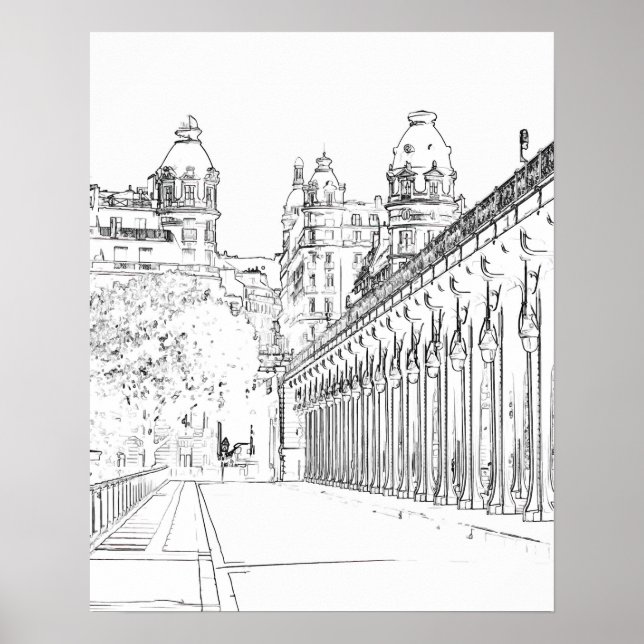 Póster Puente de Bir-Hakeim sobre el Sena - París, Franci (Frente)