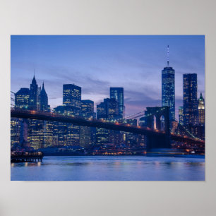 Póster Puente de Brooklyn al Anochecer