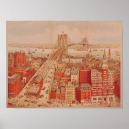 Póster Puente de Brooklyn, c.1883
