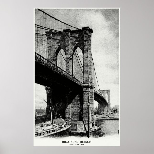 Póster Puente de Brooklyn de 1900 (Frente)