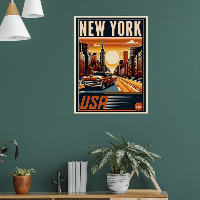 Póster Puente de brooklyn de la ciudad de Nueva York Coch (Salón 1)
