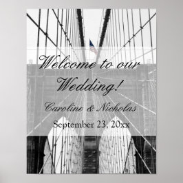 Póster Puente de Brooklyn de NYC, Boda de Nueva York