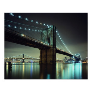 Póster Puente de Brooklyn en el puente de Manhattan de la