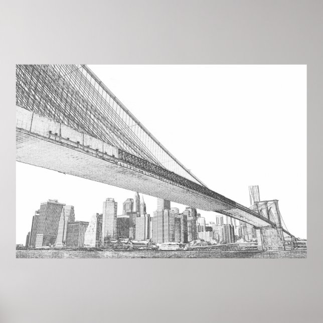 Póster Puente de Brooklyn, Nueva York (Frente)