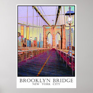 Póster Puente de Brooklyn, Nueva York