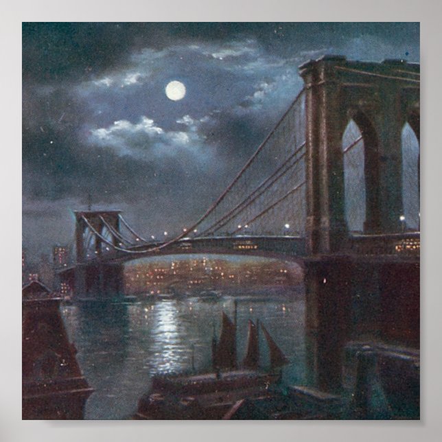 Póster Puente de Brooklyn por Moonlight (Frente)