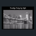 Póster Puente de Brooklyn por noche<br><div class="desc">Echa un vistazo a esta hermosa imagen del "puente de Brooklyn de noche". La imagen es una foto tomada en blanco y negro con una textura falsa. Esta imagen sería una maravillosa adición a cualquier habitación de una casa. Puedes comprar este poster "Brooklyn by Night" en mi tienda de impresión...</div>