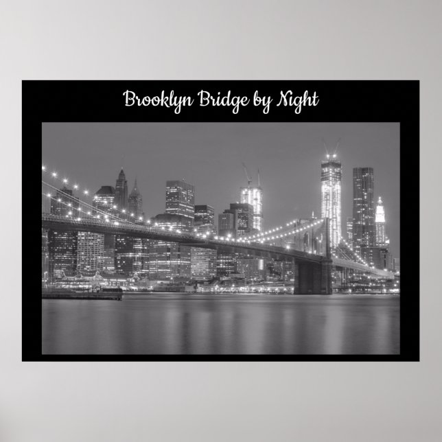Póster Puente de Brooklyn por noche (Frente)