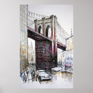 Póster Puente de Brooklyn, Poster/imprenta de Nueva York