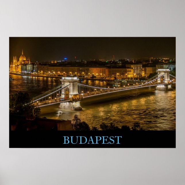 Póster Puente de Budapest en Hungría (Frente)