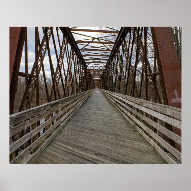 Póster Puente de camino en bicicleta (Frente)