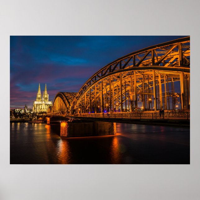 Póster Puente de Cologne Hohenzollern (Frente)