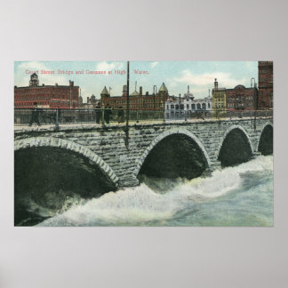 Póster Puente de Court Street y Genesee en High Water