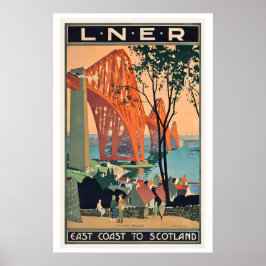 Póster Puente de Forth Costa Este a Escocia Viaje Vintage