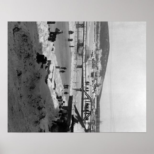 Póster Puente de invierno sobre río en Fairbanks (Frente)