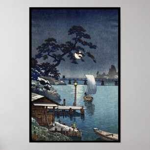 Póster Puente de Kangetsu, Shimonoseki en otoño temprano