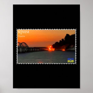 Póster Puente de Kerch de Crimea Sello Península del Puen