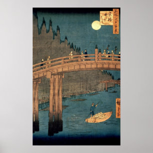 Póster Puente de Kyoto a la luz de la luna