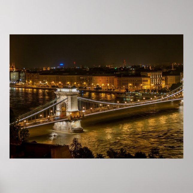 Póster Puente de la cadena de Budapest (Frente)