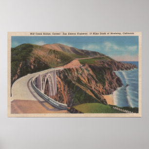 Póster Puente de la cala del molino en San Simeon Hwy