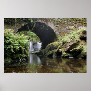 Póster Puente de la cascada de Torc