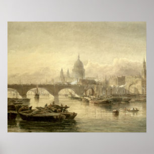 Póster Puente de la catedral y de Londres de San Pablo