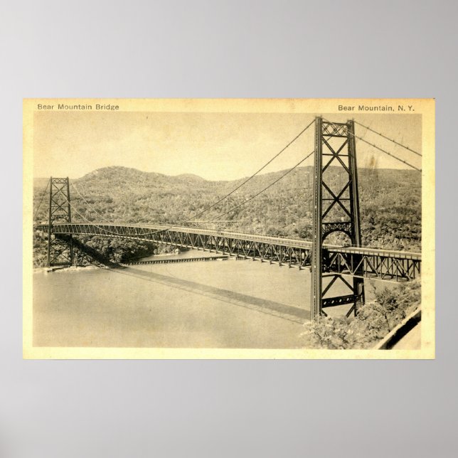 Póster Puente de la montaña del oso, río Hudson NY, Vinta (Frente)