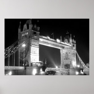 Póster Puente de la Torre de Londres Blanco Negro