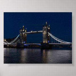 Póster Puente de la torre por la noche