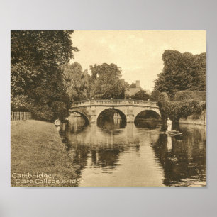 Póster Puente de la universidad de Clare, vintage de