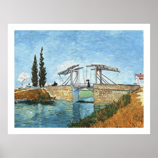 Póster Puente de Langlois en Arles por Vincent van Gogh (Frente)