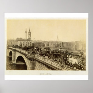 Póster Puente de Londres, c.1880 (foto sepia)