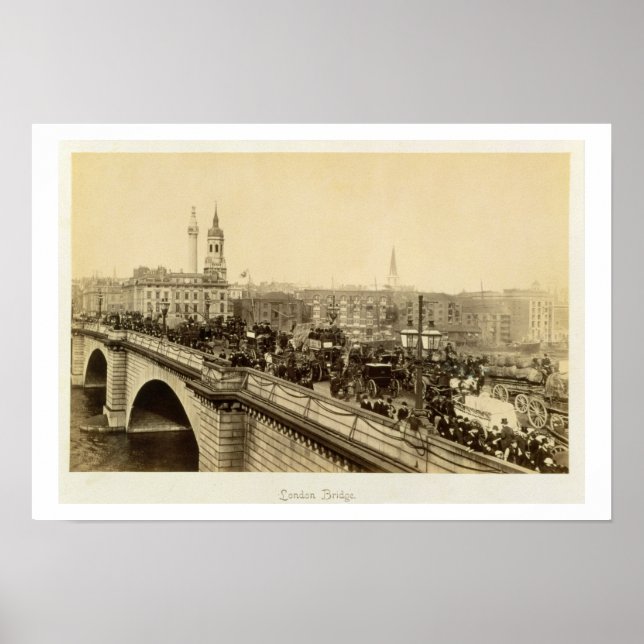 Póster Puente de Londres, c.1880 (foto sepia) (Frente)