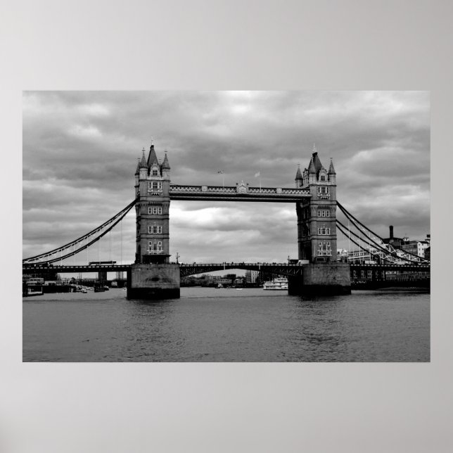 Póster Puente de Londres en blanco y negro (Frente)