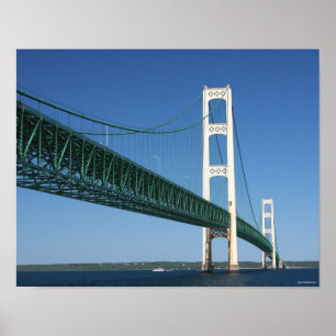 Póster Puente de Mackinac de los estrechos