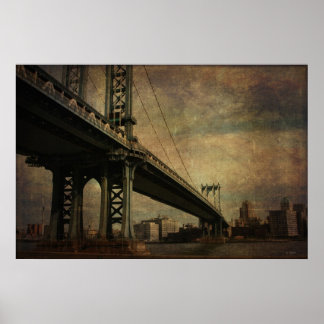 Póster Puente de Manhattan de época