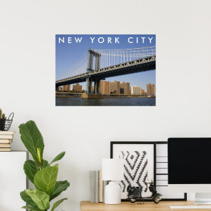 Póster Puente de Manhattan el río East   Ciudad de Nueva 