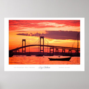 Póster Puente de Newport al atardecer