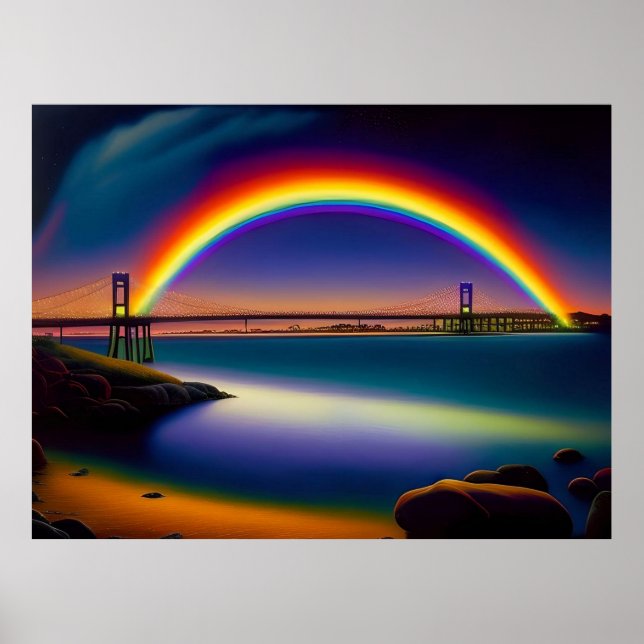 Póster Puente de Newport, Noches de Verano, Arcoiris (Frente)