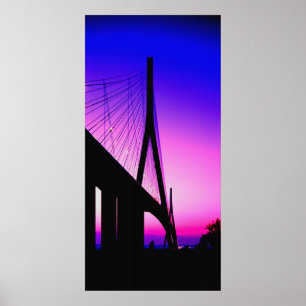 Póster Puente de Normandía, Le Havre, Francia