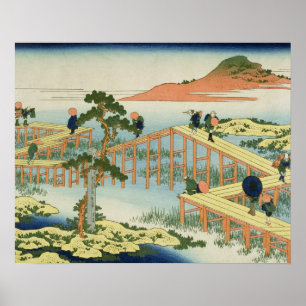 Póster Puente de ocho partes, provincia de Mucawa (Japón)