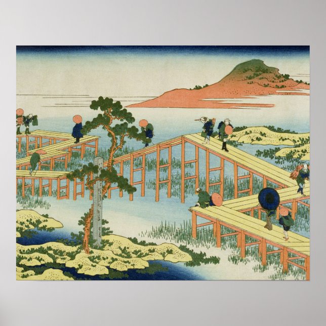 Póster Puente de ocho partes, provincia de Mucawa (Japón) (Frente)
