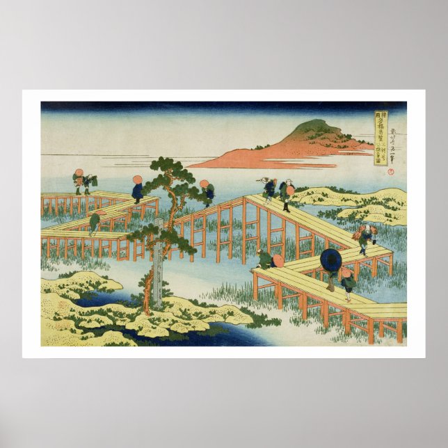 Póster Puente de ocho partes, provincia de Mucawa (Japón) (Frente)