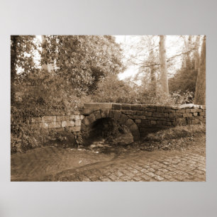 Póster Puente de piedra con flujo