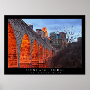 Póster Puente de piedra del arco de Minneapolis