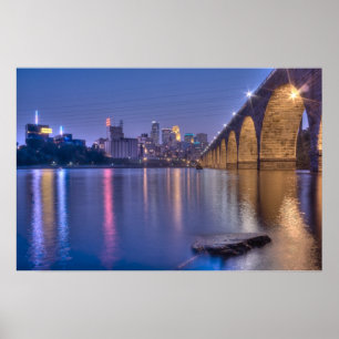 Póster Puente de piedra del arco de Minneapolis en el