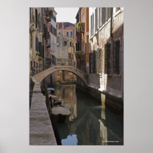 Póster Puente de Piedra y Canales de Venecia