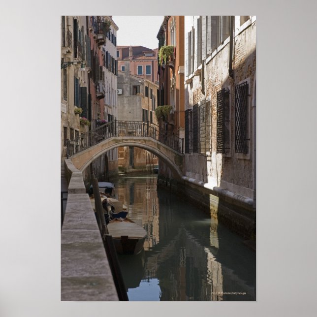 Póster Puente de Piedra y Canales de Venecia (Frente)