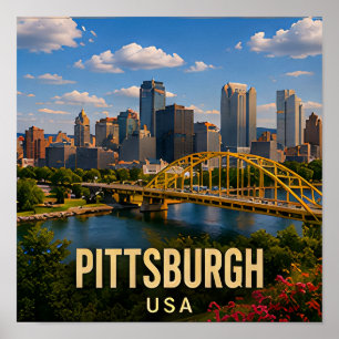 Póster Puente de Pittsburgh regalo de viaje por Pennsylva